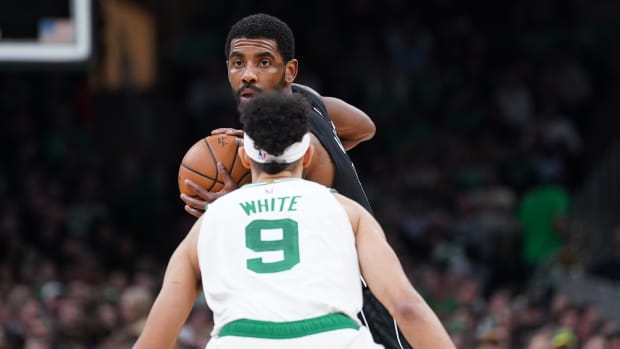 Dallas Mavericks guard Kyrie Irving, Boston Celtics guard Derrick White